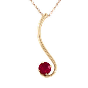 14K. SOLID GOLD NECKLACE WITH NATURAL RUBY (Yellow Gold)